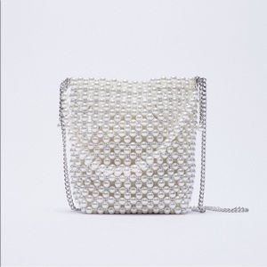 Zara Pearl Mini Bucket Bag